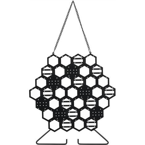 Porte-Bijoux Présentoir de Boucle d'oreille Mural avec Crochets Grillage Collier Rayon de Miel Hexagone Présentoir (1/4)