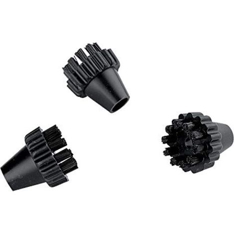 Polti PAEU0250 Kit 3 Spazzolini in Nylon per Vaporetto, Agisce su Macchie Difficili