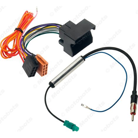 Compatible with PQ platform Volkswagen/Audi/Skoda ISO to Quadlock wiring harness and antenna audio/video modification cable (1/4)