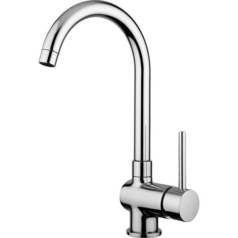 Mélangeur évier monotrou avec bec orientable Paffoni SK180 Chromé (1/6)