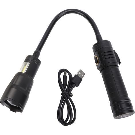 Flexible, zoombare, hochhelle Taschenlampe, Arbeitsleuchte mit Magnetfuß, COB-Seitenlicht für Autoreparaturen, Lesen, Camping, DUBUNS (1/5)
