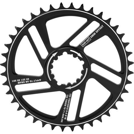 Chainring Direct Mount - 40 Dents - Décalage 3 mm - Design Étroit-Large - Pour Manettes SRAM GXP - Noir (1/5)