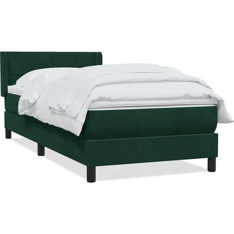 Maison Exclusive - Boxspringbett mit Matratze Dunkelgrün 80x220 c