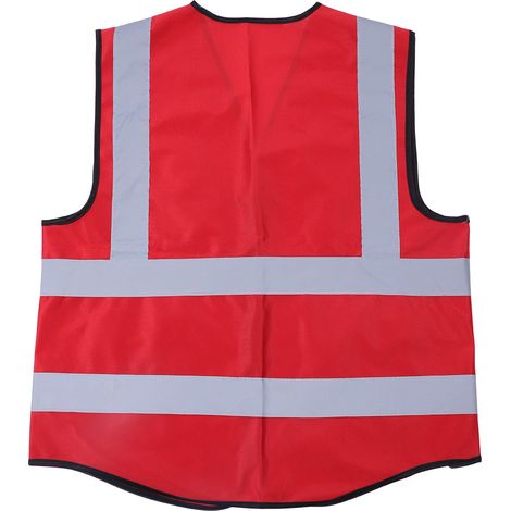Gilet de sécurité réfléchissant multicolore haute visibilité (rouge) (1/5)