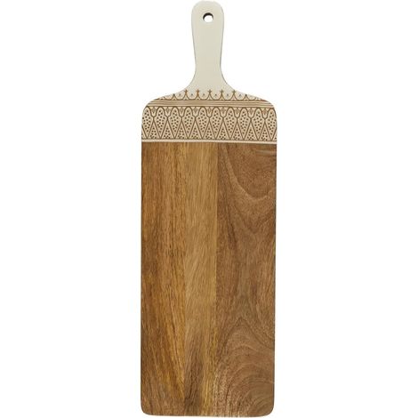Planche en bois de manguier avec motif mandala brun (L58cm) - MANGO