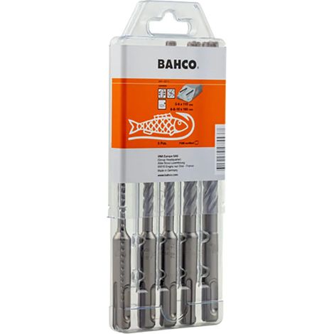 Juego de brocas bahco sds+ 4c hormigón reforzado 5 unidades