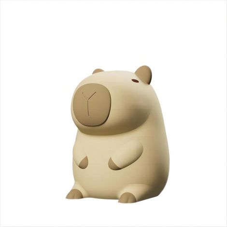 KLVGTIFS PU - Veilleuse en silicone en forme de Capybara, rechargeable par USB, avec minuterie et réglage de la luminosité, petite taille. (1/5)