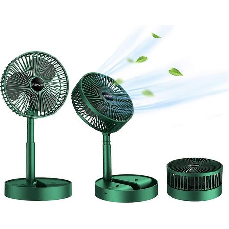 HONORNIC - Ventilateur de bureau, ventilateur portable rechargeable USB, ventilateur silencieux, ventilateur pliable, 3 modes de vitesse réglables