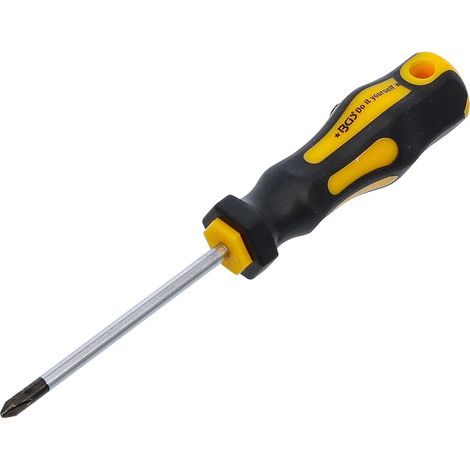 Kreuzschlitzschraubendreher PH1 – 1 Stück – Chrom-Vanadium-Stahl – 80 mm magnetische Klinge – Heimwerkerbedarf und Mechanikerbedarf – ergonomischer Griff (1/4)
