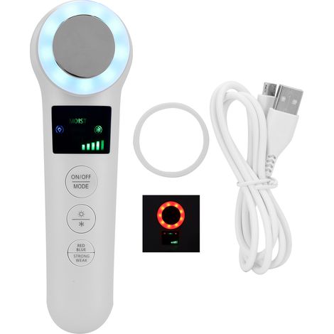 Appareil de Massage Facial Vibrant avec Lumières Rouge et Bleue - Thérapie par LED pour Soins de la Peau (1/5)