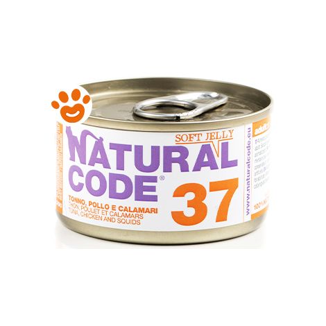 Natural Code 37 Cat Adult al Tonno, Pollo e Calamari in Jelly - Natural Code 37 Cat Adult al Tonno, Pollo e Calamari in Jelly - Lattina Da 85 Gr