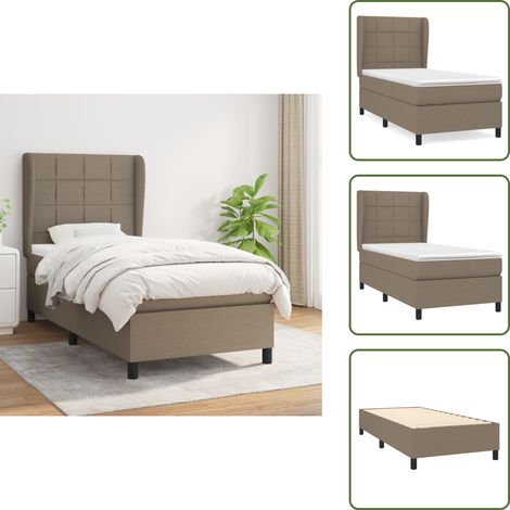 The Living Store Boxspringbett mit Matratze Taupe 90x190 cm Stoff - Boxspringbett - Doppelbett - Bettenrahmen - Lattenrost - Liegekomfort (1/5)