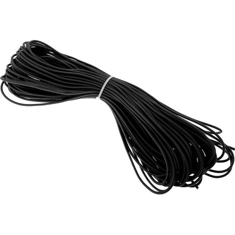 Sangle élastique de 2 mm avec cordon de serrage - protection bateau/remorque 30 m Noir Blanc (1/5)