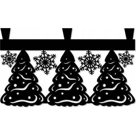 Mantovana natalizia per tende con motivo a fiocchi di neve e albero di Natale PATKI 60x35