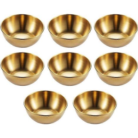 1 ensemble de 8 bols à assaisonnement pratiques en acier inoxydable (dorés)-8X8X2.5cm-Golden (1/3)