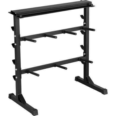 Yaheetech Rastrelliera Pesi Manubri Supporto Bilanciere Porta Dischi Pesi Manubri per Palestra Casa a 3 Ripiani Carico Massimo 300 kg