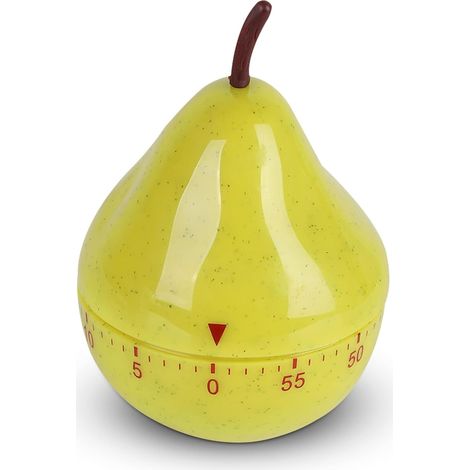 Minuteur de cuisine mécanique, en forme de poire, jusqu'à 60 minutes, idéal pour les enfants, la cuisine et la salle de classe. (1/3)