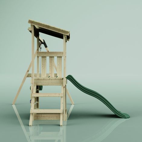 OutdoorToys Spielturm Lyon aus Holz in Grün