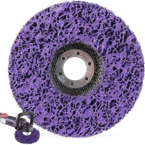 Disques de Nettoyage, Disques Pour Meuleuse d'Angle 125 mm Disque de Nettoyage Préliminaire Poly Strip Roue Disques pour Meuleuse d'Angle, 125X 22 mm(Violet) (1/5)