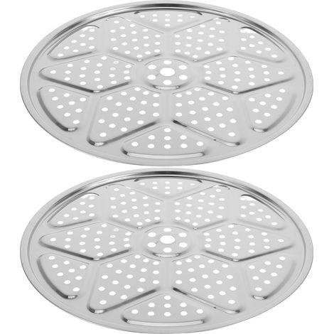 Lot de 2 paniers vapeur ronds en inox de 36 cm pour casserole, plateau vapeur pour la cuisson et la pâtisserie (1/5)