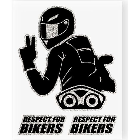 Adesivi Stickers Respect For Biker 10 x 12 cm (1/4)