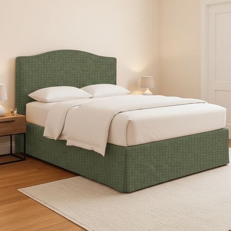 Letto Piazza e Mezza Blyth, Sfoderabile, Contenitore Made in Italy, Verde (1/5)