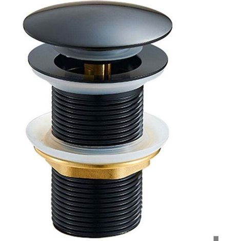 Bouchon de vidange universel sans trop-plein Bouchon de vidange noir Pop Up Bouchon de vidange pour lavabo (1/2)