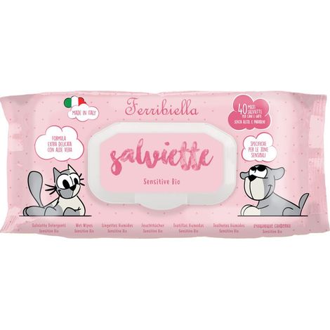 Salviette Sensitive Bio specifiche per le zone sensibili di cani e gatti: Set 6 pezzi