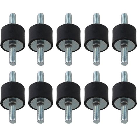 10 goujons à double extrémité en caoutchouc M6 pour montage anti-vibration et silentbloc (1/3)