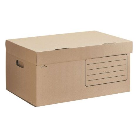 Caisse à archives carton H 27 x L 55 x P 36 cm brune - Lot de 10