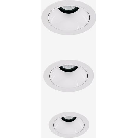 Pack de 3 downlights LED encastrables avec cadres ronds Ø7 cm en aluminium Orelva SKLUM Blanc (1/5)