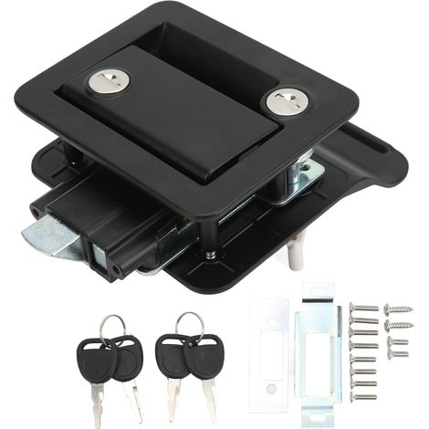 Barre de sécurité pour porte d'entrée de camping-car, verrou à pêne intégré, alliage d'aluminium noir, pour caravane, camping-car et caravane
