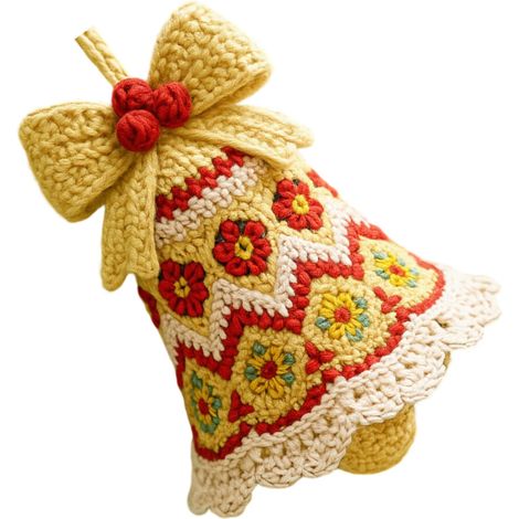 Cloches au crochet faites à la main pour arbre de porte de-Jaune (1/2)