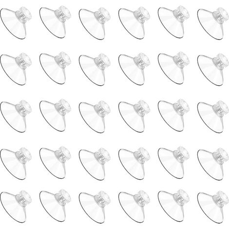 Lot de 30 ventouses en PVC transparent 40mm – Fixation avec filetage et écrous moletés – Pour fenêtres, miroirs et surfaces lisses - 30PCS (1/5)