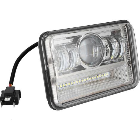 Projecteur de travail LED H4 40 W, carré, faisceau haut/bas, 6000 K, universel pour SUV, quads et camions tout-terrain