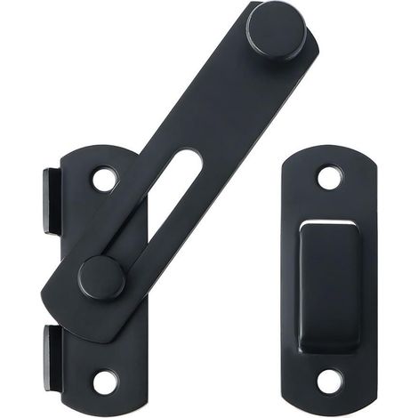 Pestillo de alta resistencia para puerta batiente, cerradura de seguridad deslizante para granero, cerca de madera, negro (grande) (1/5)