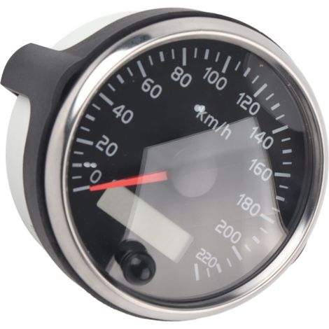 85-mm-wasserdichter, einstellbarer LCD-Tachometer bis 220 km/h für Pkw, Lkw, Boote und 12-V-/24-V-Motoren (1/5)