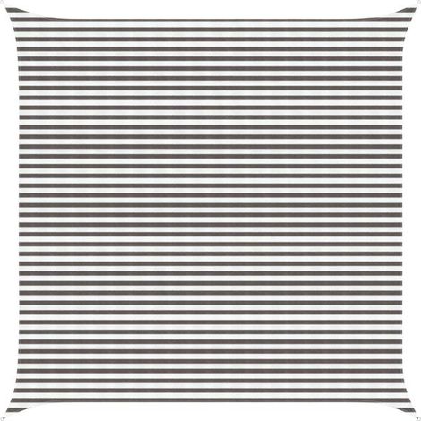 Voile d'ombrage gris clair et blanche, 4,5 x 4,5 mètres, en PEHD (1/2)