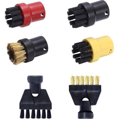 Lot de 6 Accessoires pour Nettoyeur Vapeur Karcher Easyfix SC1 SC2 SC3 SC4 SC5 Kit, Comprenant Brosses Accessoire Nettoyeur Vapeur, Brosse Pièces de Rechange (1/5)
