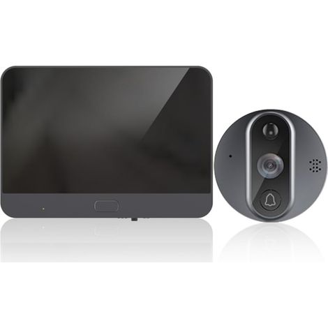 Œil de Chat Électronique WiFi 720p 1mp, Appel Vidéo Stockage 32g, Batterie 5000 Ma, Métal, Système D’alarme Domestique pour Personnes Âgées et Garçon et Filles (1/5)