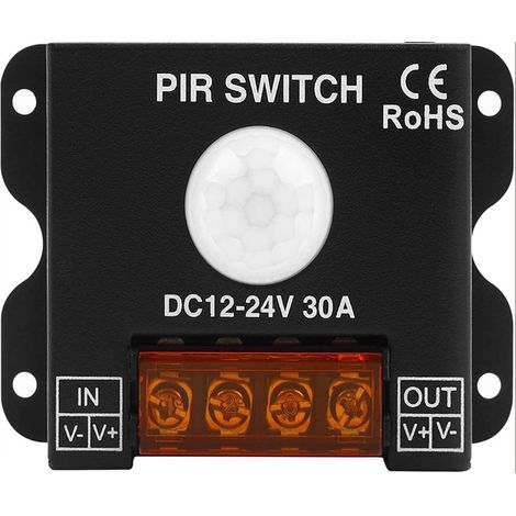 Interrupteur à capteur infrarouge LED DC12-24V 30A pour ruban LED monochrome avec détecteur de présence humaine