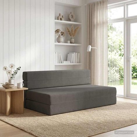 vidaXL Sofá Cama Plegable Gris oscuro 152 x 86,5 x 60 cm Tela (1/5)
