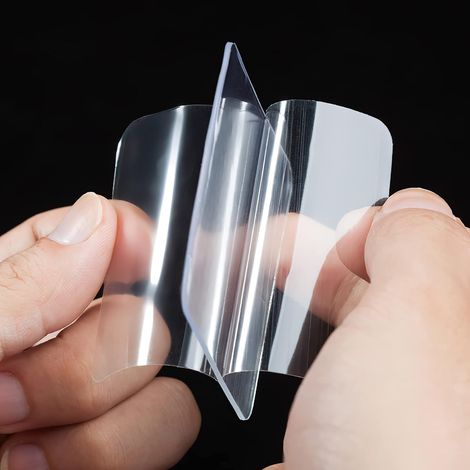 Double Face Transparent Extra Fort, 24 Pcs Ruban Adhésif Multifonctionnel et Réutilisable Transparent Lavable Nano Tape Fixation de divers objets dans Voitures, Cuisine, Domicile Objet pour Bureau (1/5)