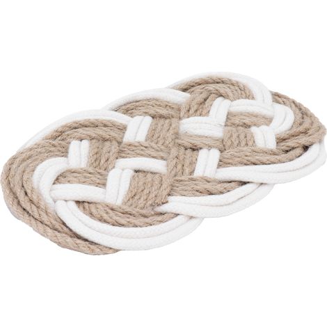 Sous-tapis isolant ovale tissé de couleurs assorties, résistant aux hautes températures, pour la décoration de table