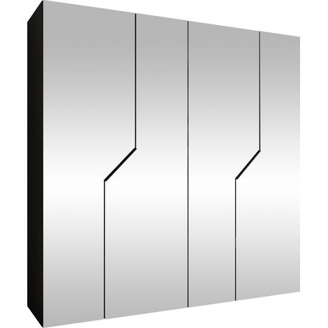 Armario Hartford 601, Negro, 202x200x52cm, Puertas de armario: Con bisagras, Número de estantes: 0
