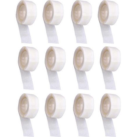 12 rouleaux de ruban adhésif transparent double face pour décoration de ballons-4.5x4.5cm-White (1/2)