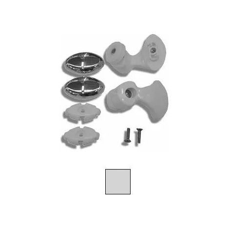 Kit di cuscinetti con staffe LUNES R Grigio / Cromo