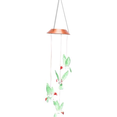 Lampe solaire LED mobile à couleurs changeantes, lampe suspendue en forme d'oiseau pour jardin ou cour extérieure, batterie intégrée (1/5)
