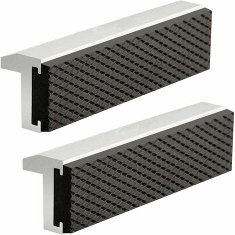 2 Pcs Mâchoires de protection de l'étau, mâchoires de rechange en aluminium avec aimants Accessoires pour mâchoires extra souples Caoutchouc en alliage d'aluminium de 125 mm Accessoires pour pinces pr