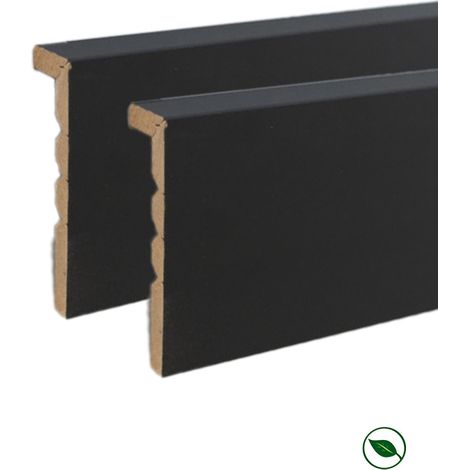 Forestea – Lot de 2 moulures de finition MDF noir 2700 x 120 x 30 mm – Certification PEFC 70% – Finition propre pour panneaux tasseaux